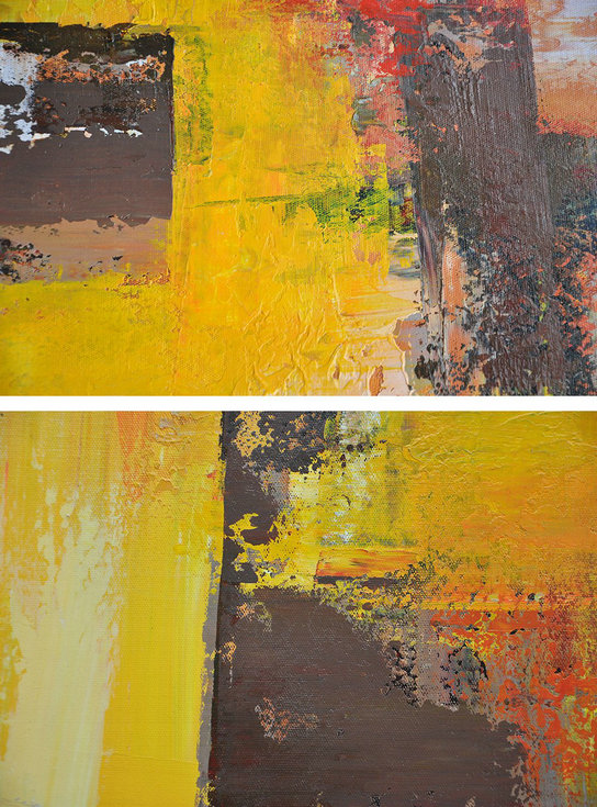 Modern Canvas Art,Horizontal Palette Knife Contemporary Art,Modern Wall Art,Grey,Yellow,Red.Etc